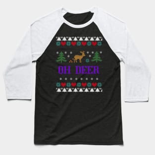 Ugly Sweater Oh Deer Baseball T-Shirt